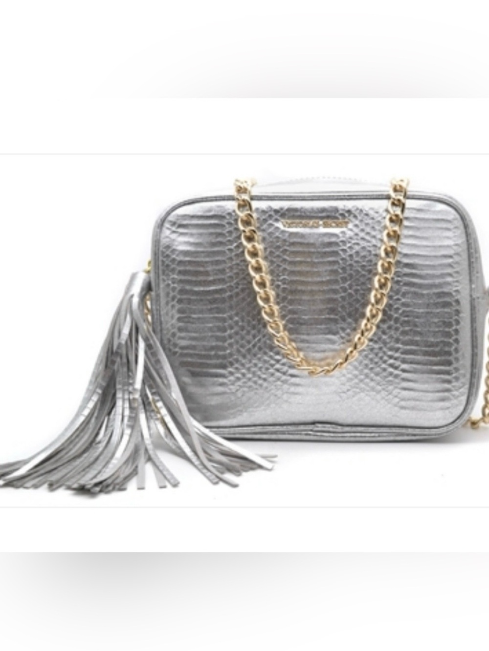 Victoria's Secret Silver Crossbody Tassel Bag